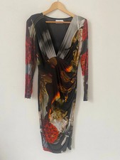 Kevan Jon Dress 4 Wiggle Body Con Knee Length Long Sleeve V Neck UK 14