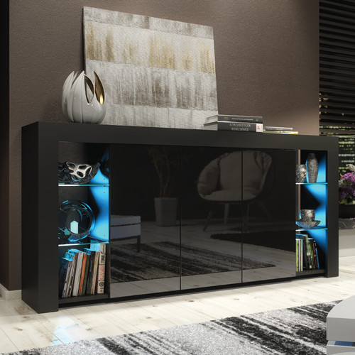 Sideboard 164cm black unit - sideboard,