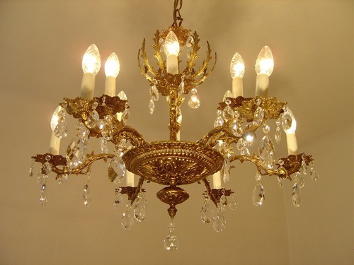 Chandelier antique brass - antique,