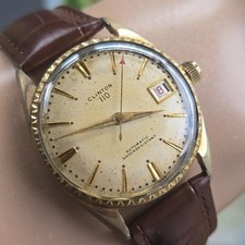 Vintage CLINTON 110Jewels men's automatic watch Date swiss 1960s