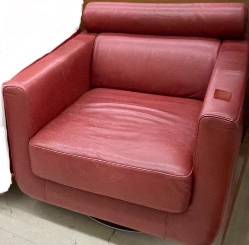 Natuzzi italian red leather - red,