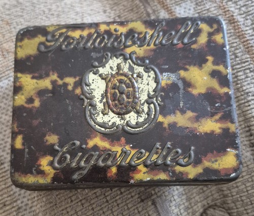 Tortoiseshell cigarette tin - cigarette,