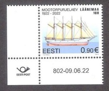Motor sailer Läänemaa 2022 Estonia  MNH corner stamp Mi 1050