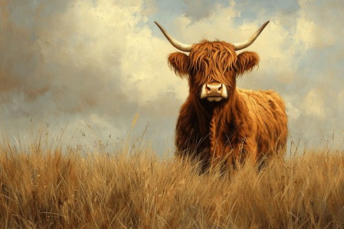 Highland cow canvas picture - highland,