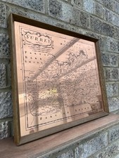 Vintage Copper Etched Map Of