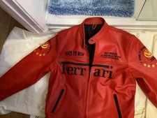 MICHAEL SCHUMACHER ,FERRARI RED LEATHER JACKET  2013,  , SIZE LARGE,,