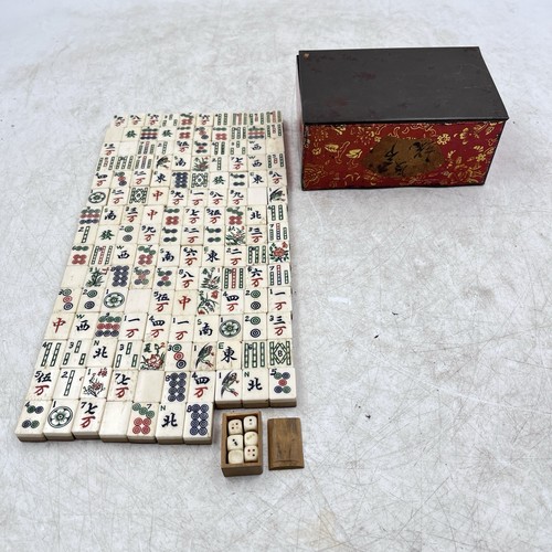 Antique mahjong set 147 - antique,