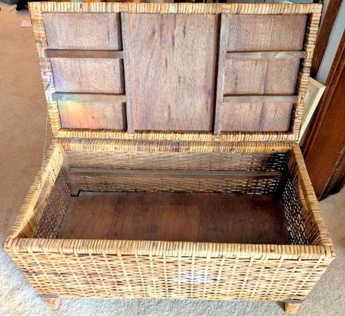 Vintage large wicker storage - vintage,