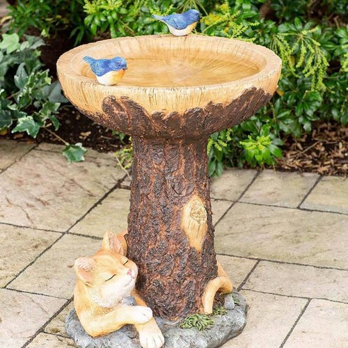 Bird bath feeder pedestal - bird, &