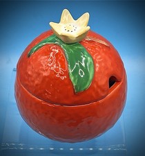 Carlton Ware Ceramic Spice Jar / Preserve Pot / Tomato Shape / Art Deco / VGC