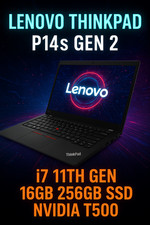 Lenovo P14s Gen 2 ThinkPad i7 11th Gen Quad Core 16GB RAM 256GB SSD NVIDIA T500