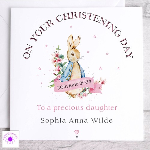Personalised christening card - personalised,