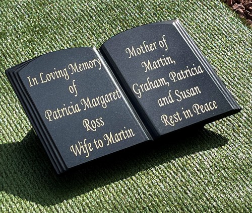 Memorial stone grave plaque - stone,