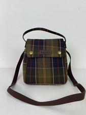 Barbour Olive Green Tartan Check Crossbody Shoulder Bag Brass Detail UK S