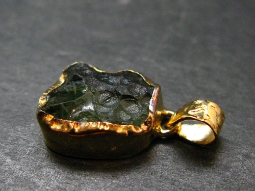 Moldavite tektite gold plated - gold,