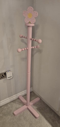 Pink free standing wooden coat - pink,