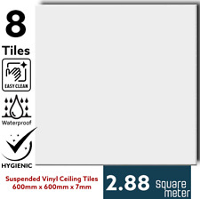 Suspended Ceiling Easyclean Wipeable Tiles 595mm x 595mm x 7mm For 600mm x 600mm