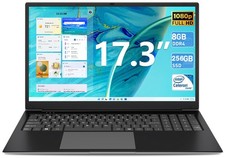 SGIN 17.3 Inch Laptop 8GB DDR4 256GB SSD Laptop Notebook Up to 2.8GHz Windows 11