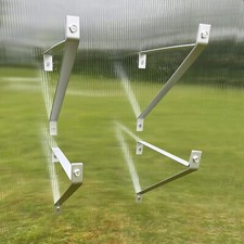 4 x Greenhouse Shelving Brackets Metal Aluminium Shelf Supports inc Bolts (27cm)