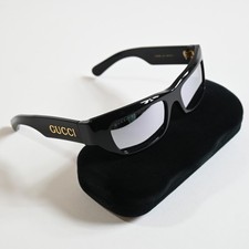 Gucci GG1296S 002 Mens Authentic Sunglasses Black/Silver, 55mm - New