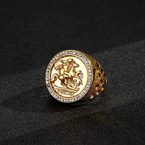 Gold george sovereign ring - st,