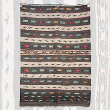 Vintage Wool Striped Kilim -