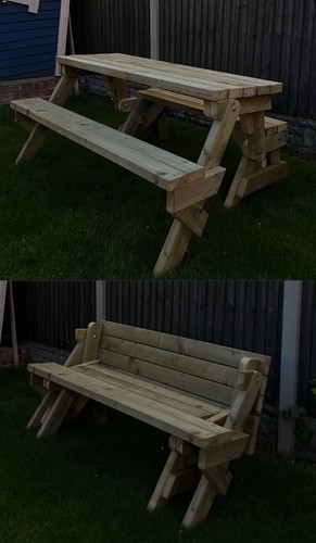 Wooden folding picnic - 2-in-1,
