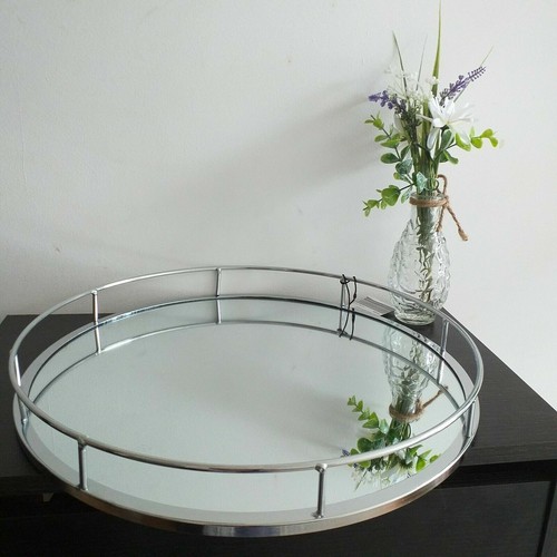 Round silver mirror candle - silver,