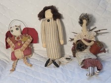 Primitive Folk Art Doll Trio