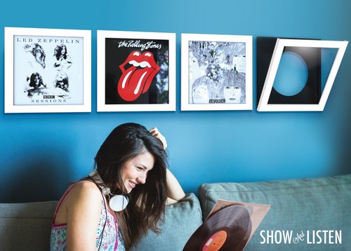 Vinyl record feature wall - vinyl,