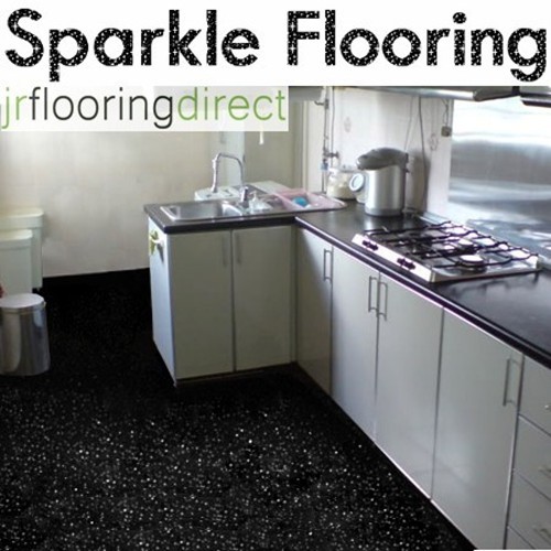 Black sparkly kitchen flooring - kitchen,