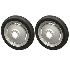 Pair of FERGUSON GREY FERGIE TRACTOR FRONT WHEEL RIM & TYRE 4.00 x 19 inch