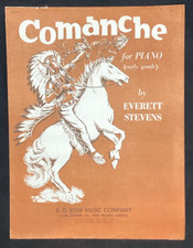 Vtg Sheet Music, Comanche, Everett Stevens, Piano 1956, free shipping