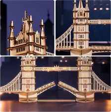 ROBOTIME Rolife 3D Wooden Puzzle London Tower Bridge Model Kit For Adults Teens