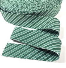 Quilt Binding Green Stripe 100% Cotton 1.25" Wide Bias Single Center Fold 6 Yds