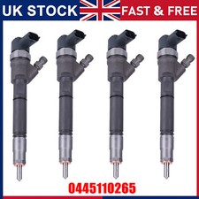 4X FOR VAUXHALL VIVARO MOVANOMK I (A) X70 2PINS DIESEL FUEL INJECTOR 0445110265