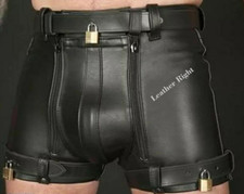 Men's Real Leather Chastity