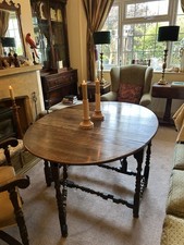 Oak Gateleg / Drop leaf Dining Table 18th Century Solid Oak (transport poss)