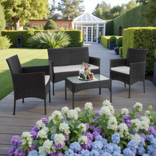 4 Pc Rattan Garden Furniture Sets, 4 Piece Indoor, Outdoor, Table And
