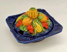 Japanese Marutomo Ware Small Lidded Preserve Pot - Basket of Fruit Design