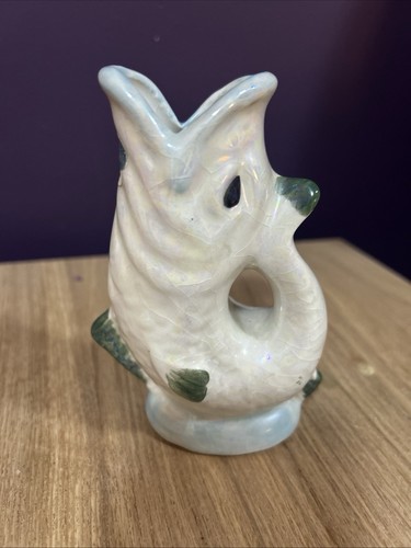 Fowey studio pottery fish jug - fowey,