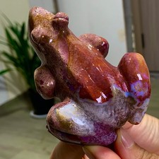 290G Natural water grass agate frog quartz hand carved crystal