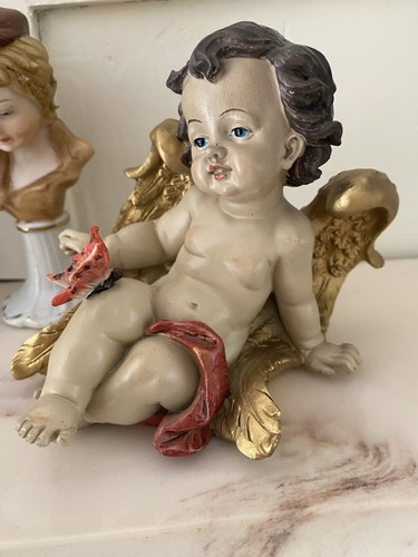Old french cherub decor bronze - decor,