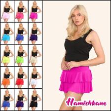 Womens Rara Skirt Layered Frill Ladies Plain Dance Club Wear Party Mini Skirt