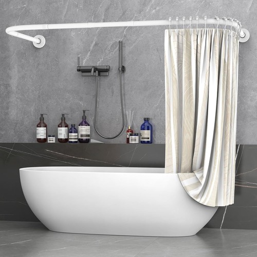 Shower curtain rail shaped - curtain, u/l