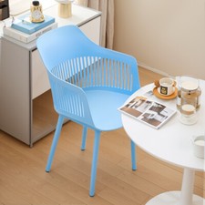4x Blue Cafe Table Side Chairs