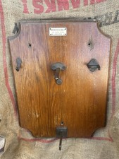 Merryweather & Sons London Oak Fire Brigade Equipment Board with Brass Hooks