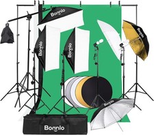 Photography Softbox 3 Backdrops +Stand Set Photo Studio Lighting Video Light Kit