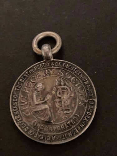 Silver poetry society - silver, medal