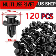 120Pcs Bumper Clips 10mm Hood Fender Push Rivets Retainer Fasteners for Honda